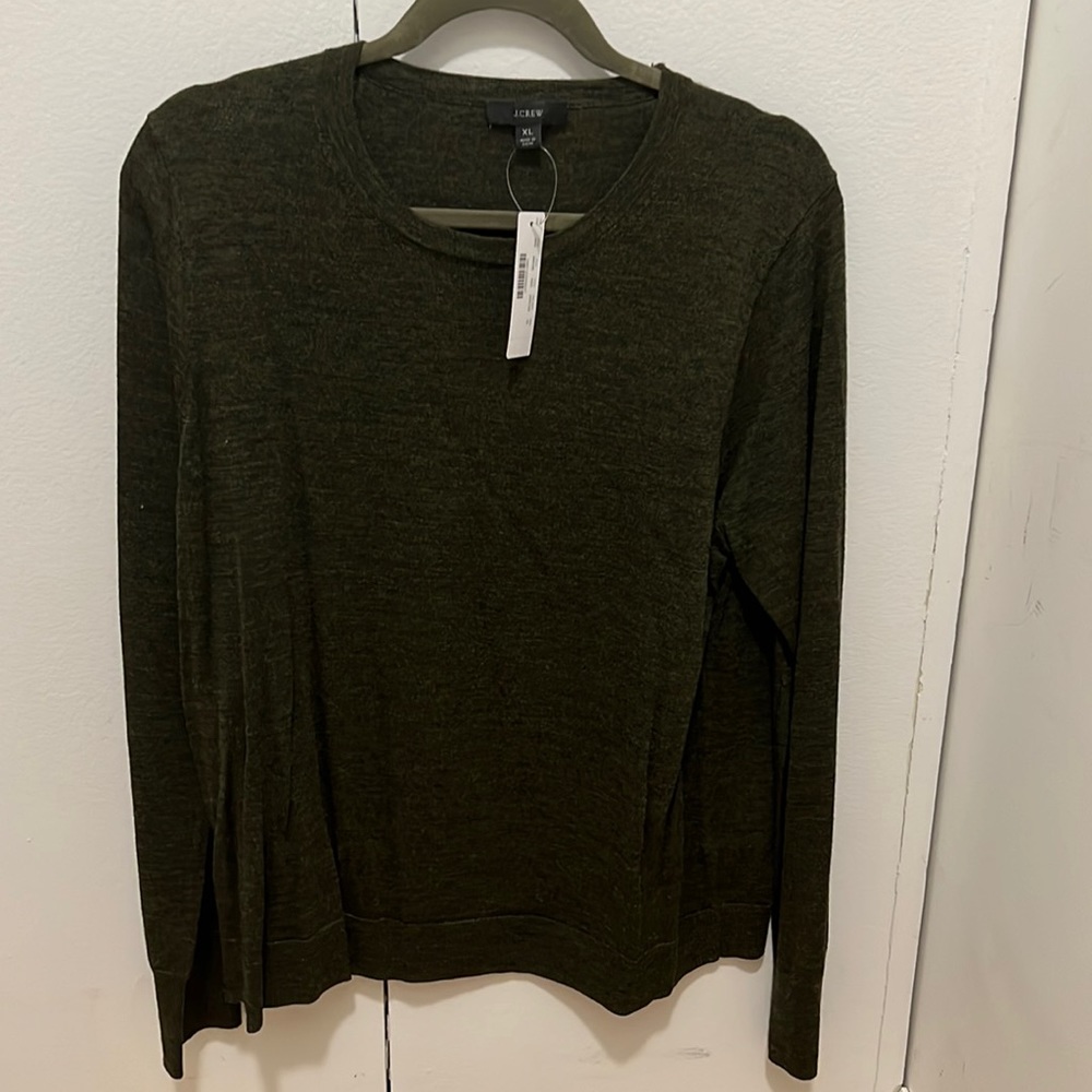 J. Crew army green sweater.
